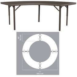 Table pliante polyéthylène Excellence quart de rond L236 x P102,3 cm