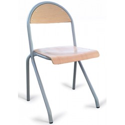 Chaise maternelle 4 pieds appui sur table assise en applique dossier encastré hêtre naturel Elise TC à T3