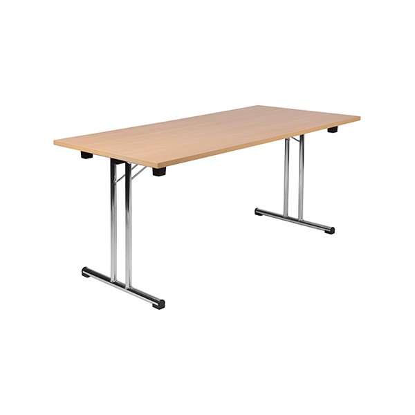 Table pliante à dégagement lateral Mélissa ronde diam 160 cm mélaminé