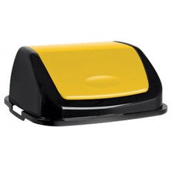 Couvercle basculant plastique Facile 50L jaune noir