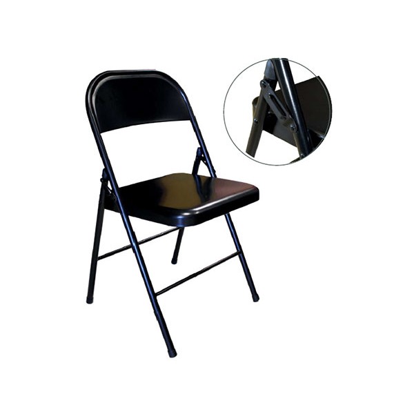Lot de 6 chaises pliantes accrochables 100% métal noir