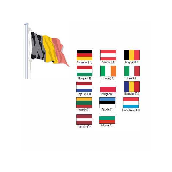 Pavillon de pays de l'UE Cat 1 maille polyester 115 g 80 x 120 cm