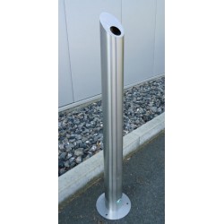 Cendrier colonne sur pied en inox diam 10xH100 cm
