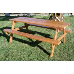 Table de pique nique en bois exotique 200 x 140 cm