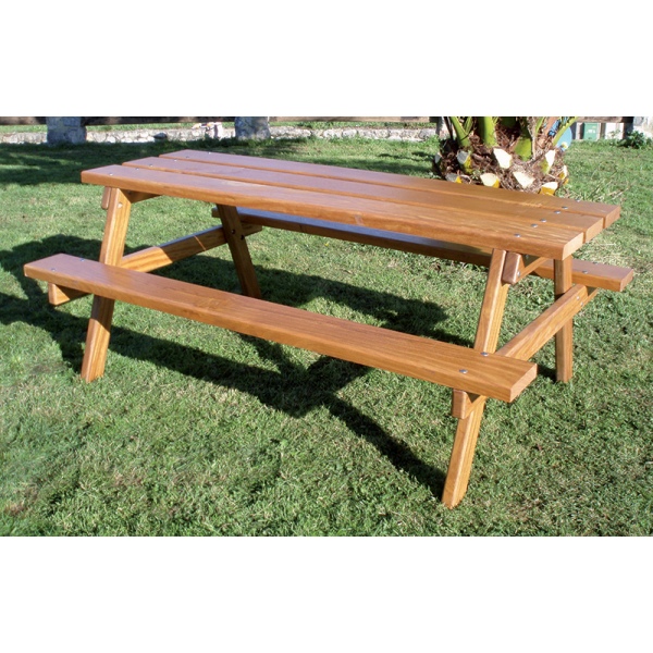 Table de pique nique en bois exotique 200 x 140 cm