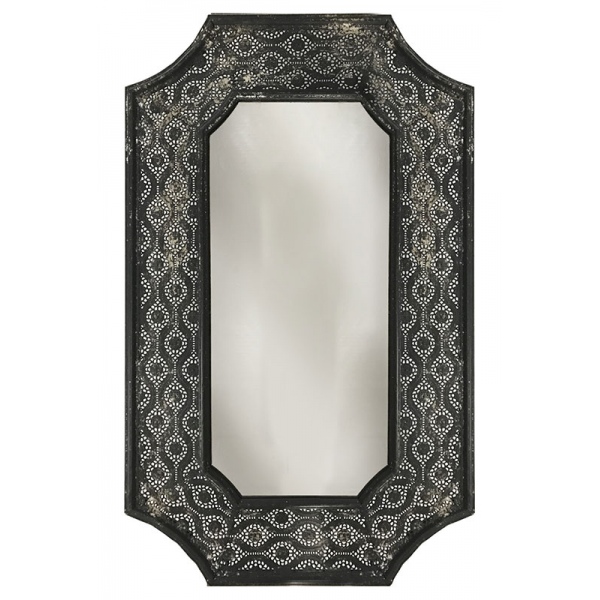 Miroir Métal Romana noir L61 x H100 cm