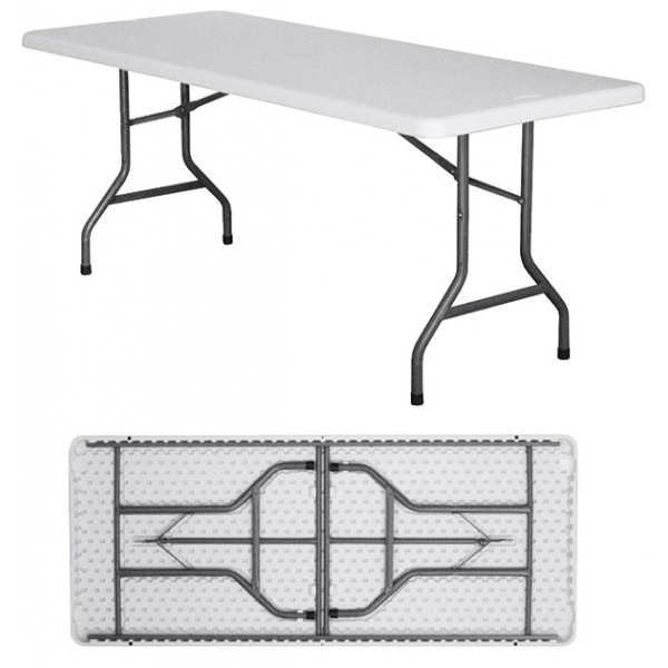 Table pliante 2 abattants 140x77x78 cm naturel et blanc - NIMES