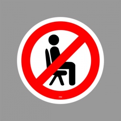 Autocollant Rond 10 cm chaise interdite