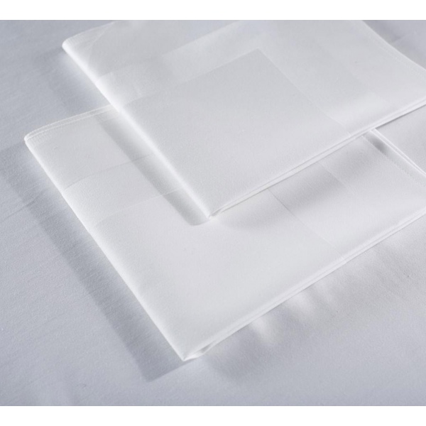 Serviette de table tissu polycoton blanc uni 50 X 50 cm