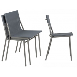 Chaise empilable Horizon toile Batyline® gris foncé (le lot de 2)