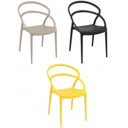 Lot de 4 chaises Toulon polypropylène et fibre de verre