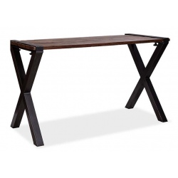 Table plateau bois de grange pieds en X 180x80xH110 cm