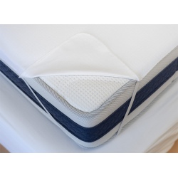 Alèze maille polyester enduite polyuréthane M1 blanc 150gr forme drap  housse 120x190 cm