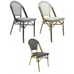 Chaise empilable aluminium et textilène Biarritz