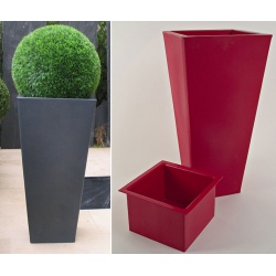 Pot décoratif design carré 51x51xH101 cm avec bac 25L