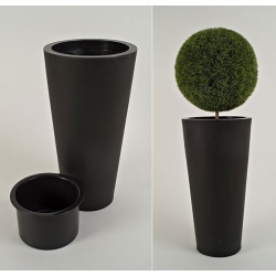 Pot décoratif design rond ø 80 x H160 cm avec bac 150L