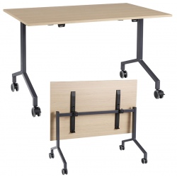 Table mobile et rabattable plateau mélaminé chants ABS 160x80 cm T6