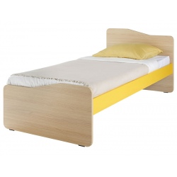 Lit Liséos avec tête de lit panneau vague sans liseré 80x190 cm