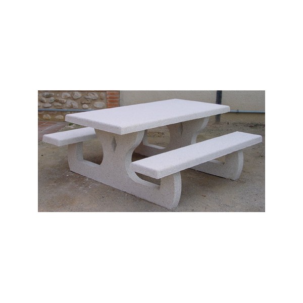 Table de pique nique monobloc 180x180 cm
