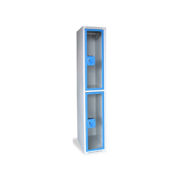 Armoire multicases portes plexi 1 colonne 2 cases L40xP49xH180 cm