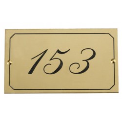 Plaque numéro de chambre ovale en laiton brosse h 37xL67 mm