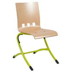 Chaise coque Bertille 4 pieds appui sur table hêtre naturel T6 autres coloris