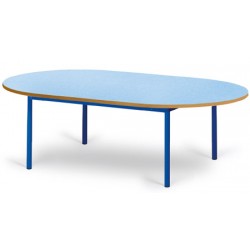 Table maternelle Elise stratifié pieds métal ovale 120x90 cm TC à T3