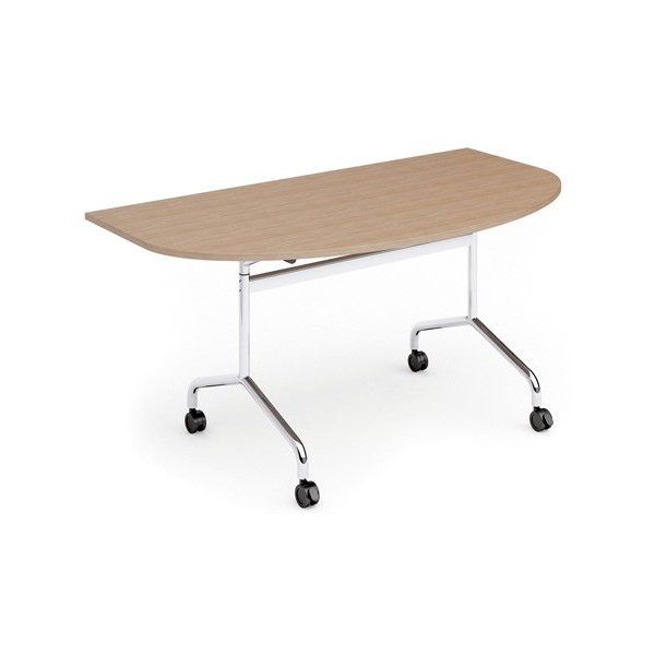 Table mobile et rabattable Oxygène demi rond 160x90 cm structure alu