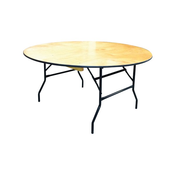 Table pliante plateau bois multi services diam. 152 cm