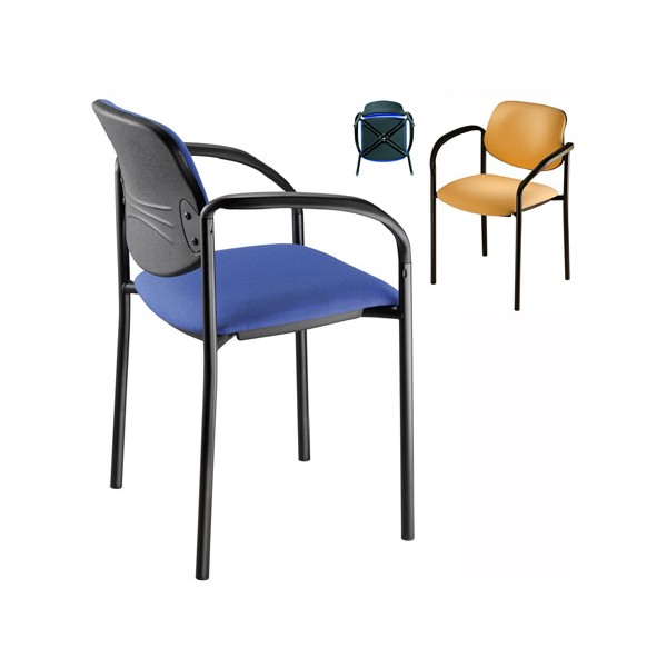 Lot de 4 fauteuils empilables Galiléo  tissu standard G1