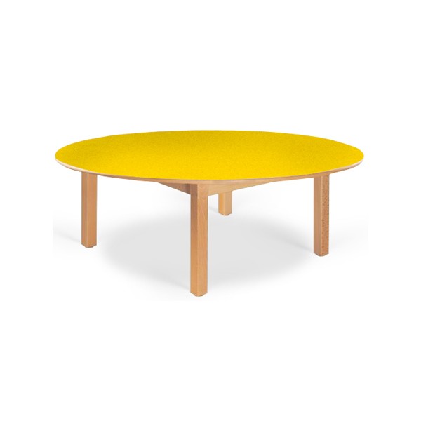 Table maternelle ovale Lola hêtre vernis mélaminé PVC 120x90 cm TC à T3