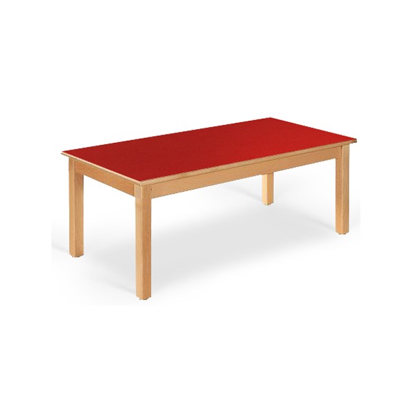 Table maternelle Lola hêtre vernis stratifié alaise bois 200x80 cm TC à T3