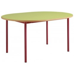 Table maternelle 4 pieds ovale 150x90 mélaminé chants ABS T1 à T4