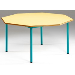 Tables maternelles NF 4 pieds Joséphine octogonale ø 120 cm cm stratifié MDF chant verni T1 à T3