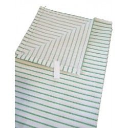 Lot de 200 essuies verres coton blanc rayé vert 60x80 cm