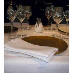 Lot de 20 serviettes de table 55x55 cm toile blanc 230g gamme lin