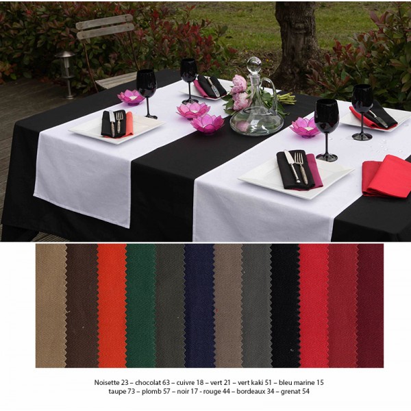 Lot de 20 serviettes de table 55x55 cm polycoton coloris foncé