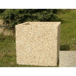Jardinière carrée 60L 50x50x50 cm ton pierre sablé