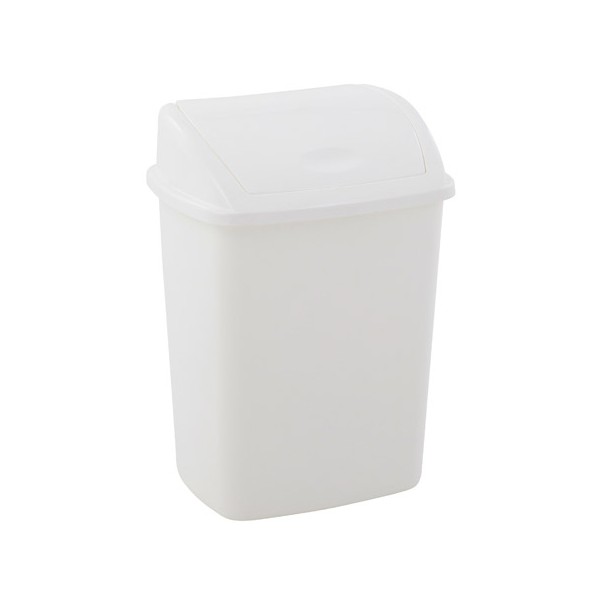 Almencla Petite poubelle rectangulaire étroite avec couvercle petite  poubelle pour cuisine RV bureau salle de bain maison 15L Blanc