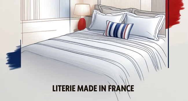 literie hotel made in france avec matelas et oreillers de fabrication française dans chambre d'hôtel haut de gamme