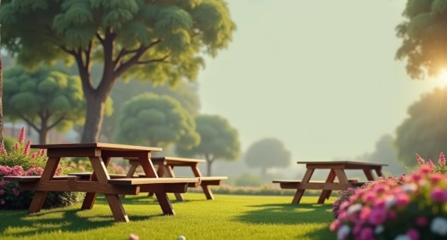 Table de pique nique pour les hôtels